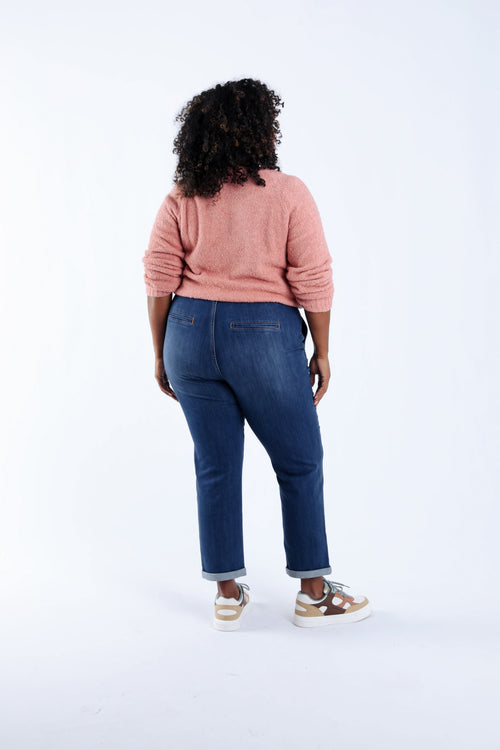 Jeans 7/8 avec revers-Paprika-2