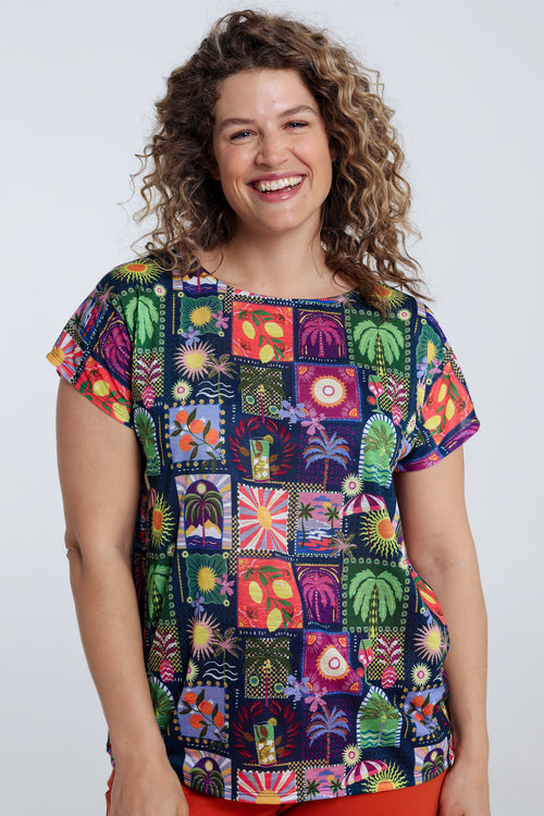 T-shirt à imprimé jungle-Paprika-1