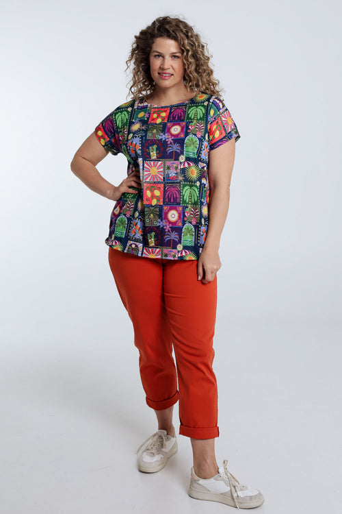 T-shirt à imprimé jungle-Paprika-9