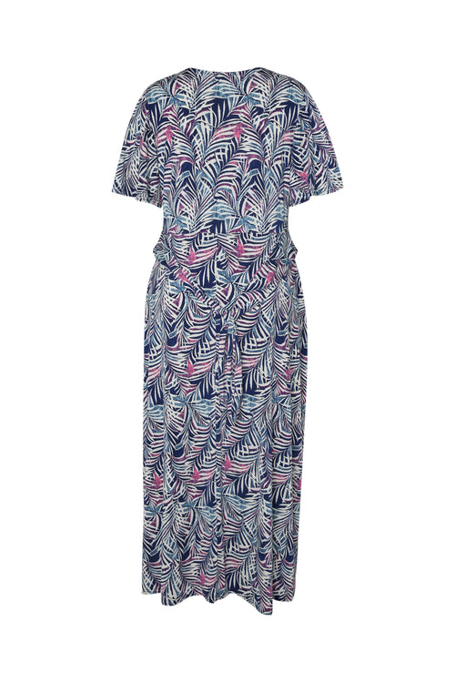 Robe longue imprimé feuillage-Paprika-11