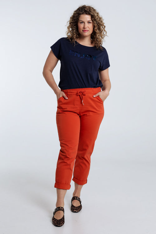 Pantalon chino en coton uni-Paprika-9