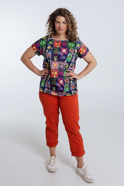 T-shirt à imprimé jungle-Paprika-7