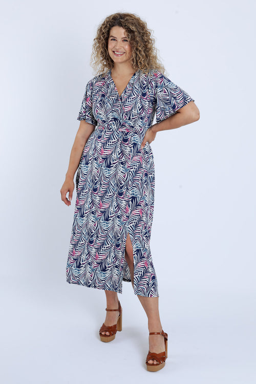 Robe longue imprimé feuillage-Paprika-9