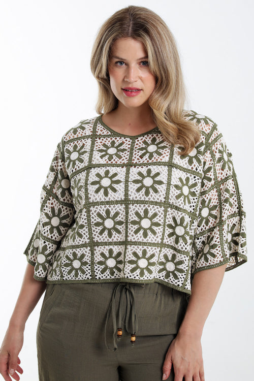 Pull macramé bicolore-Paprika-1