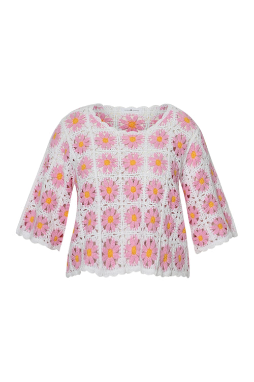Pull macramé bicolore-Paprika-1