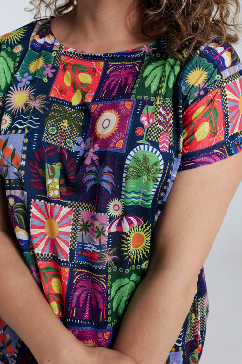 T-shirt à imprimé jungle-Paprika-6