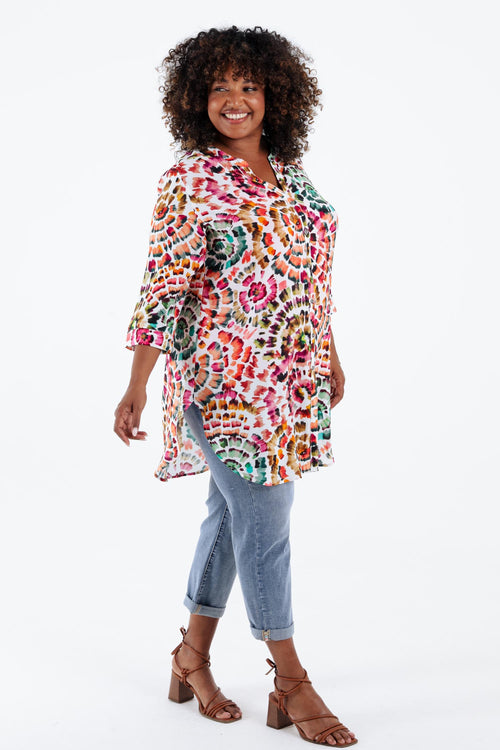 Chemise longue en viscose-Paprika-8