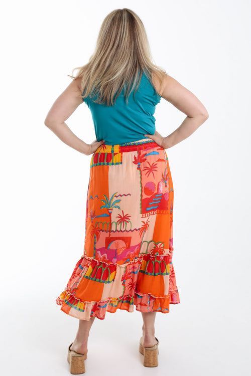 Débardeur uni en viscose-Paprika-2