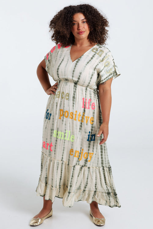 Robe longue en viscose imprimé tie&dye-Paprika-7