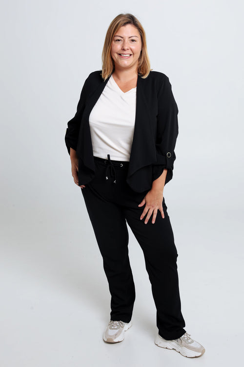 Veste unie avec manches retroussables-Paprika-8