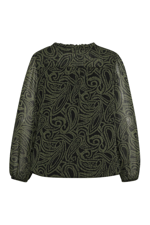 Blouse bicolore imprimé cachemire-Paprika-10