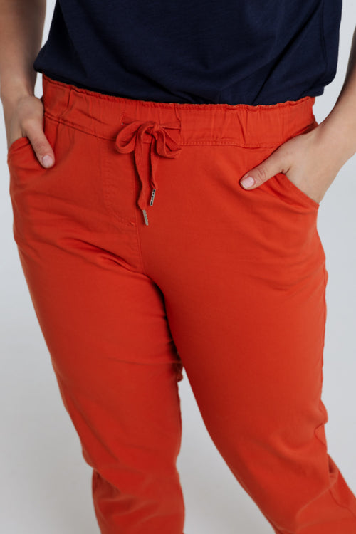 Pantalon chino en coton uni-Paprika-5