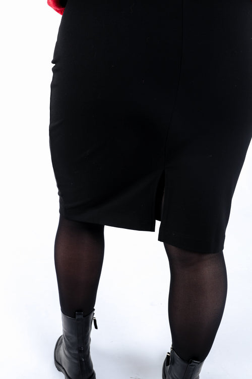 Jupe crayon en viscose unie-Paprika-5