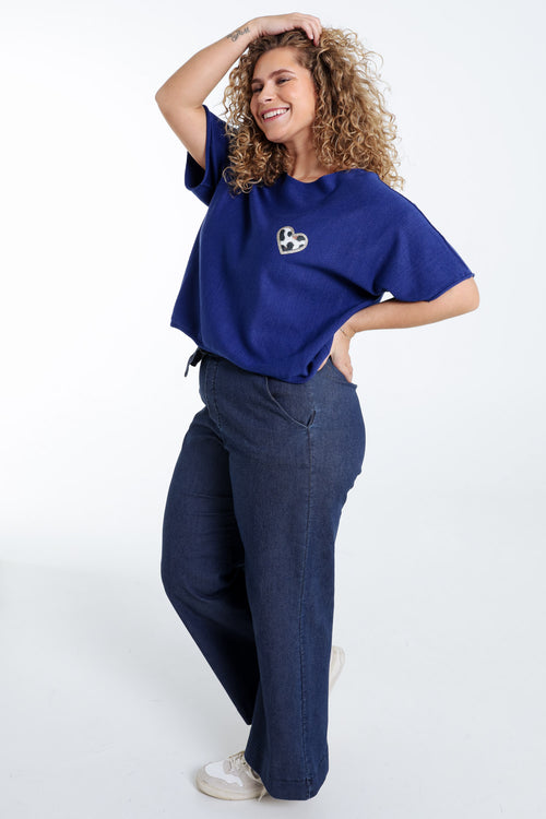 Pull cape uni avec coeur-Paprika-8