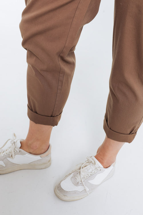 Pantalon chino en coton uni-Paprika-3