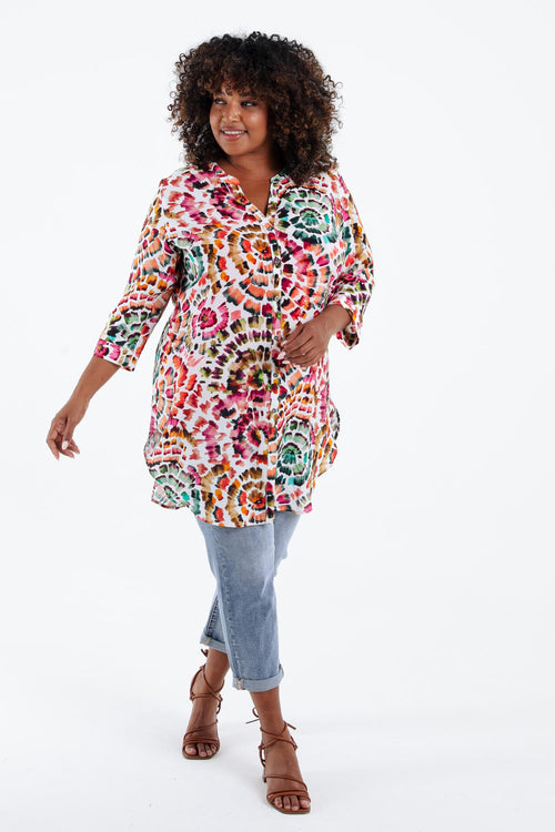 Chemise longue en viscose-Paprika-7