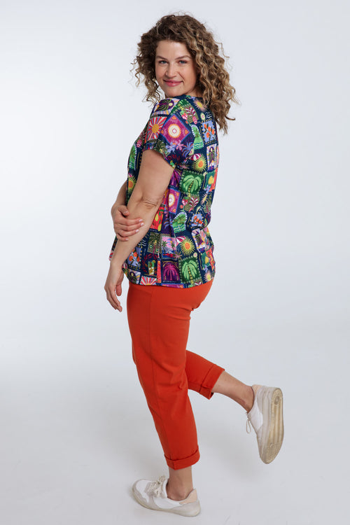 T-shirt à imprimé jungle-Paprika-2