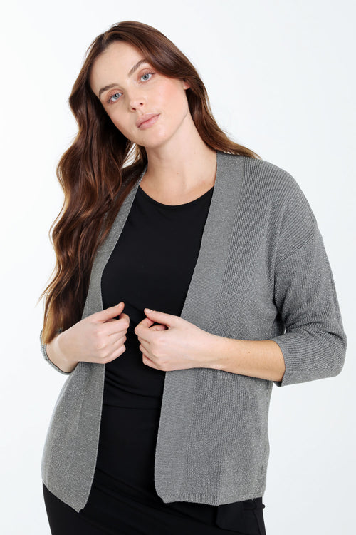 Cardigan en viscose avec lurex-Paprika-1