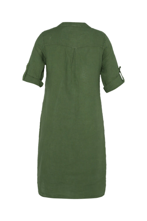Robe tunique en lin unie-Paprika-11