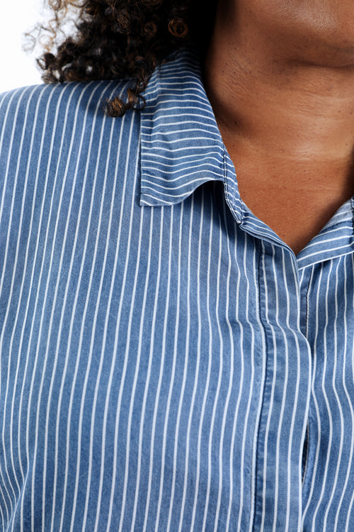 Blouse en tencel rayée-Paprika-7