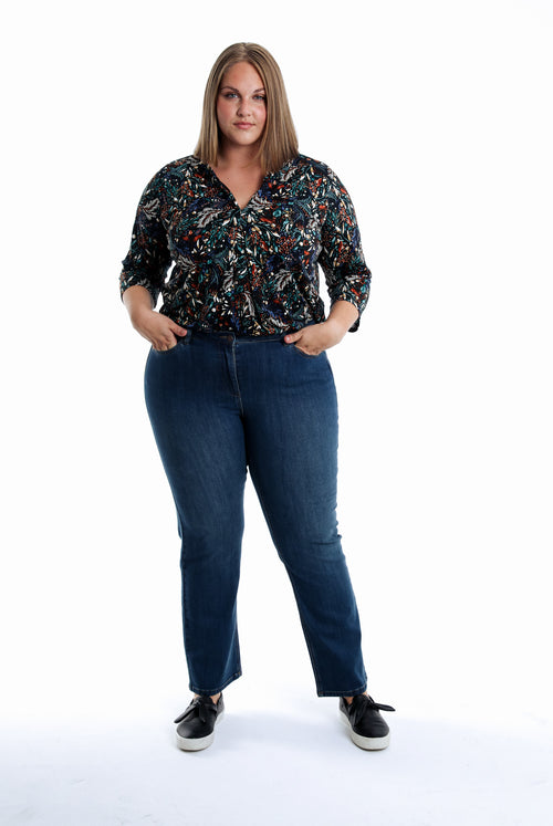 Jeans droit Mia L32-Paprika-1