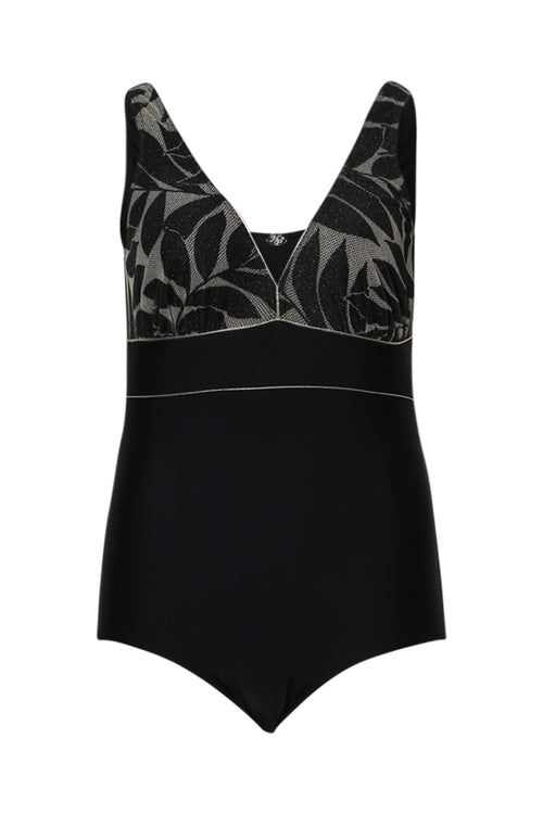 Maillot de bain en résille imprimé floral-Paprika-2