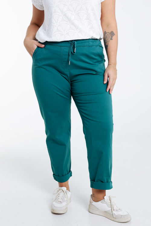 Pantalon chino en coton uni-Paprika-3