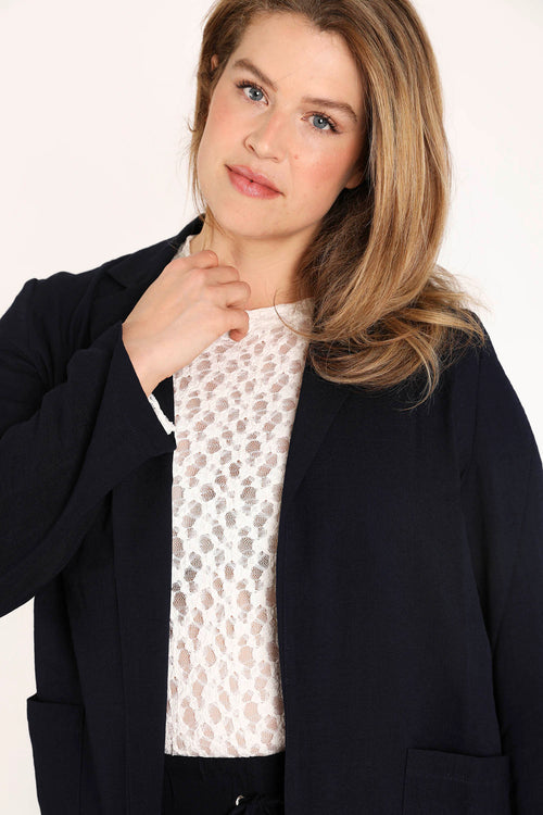 Blazer souple en viscose uni-Paprika-5