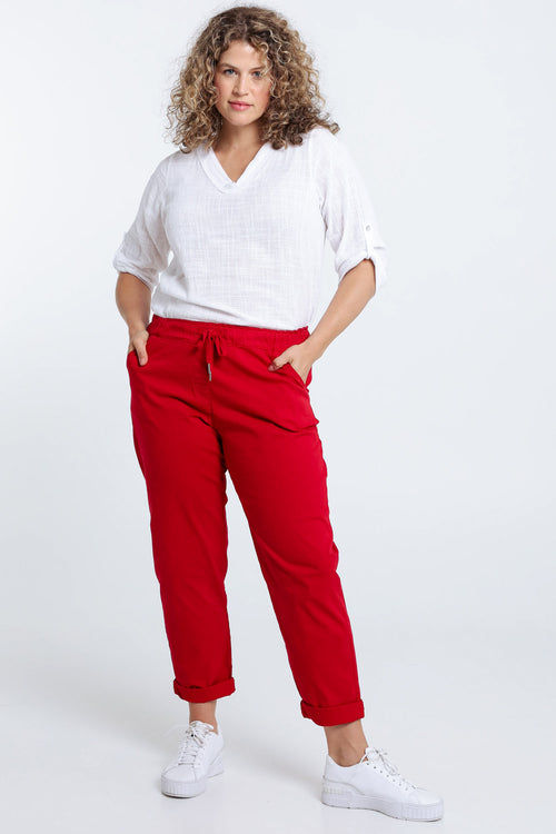 Pantalon chino en coton léger-Paprika-6