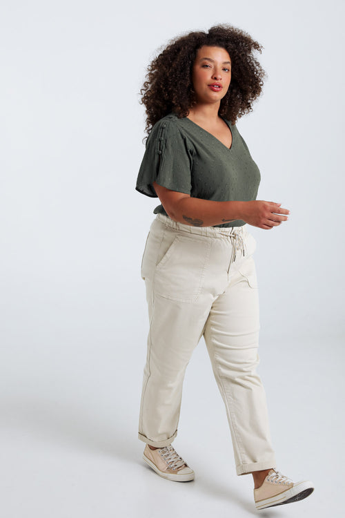 Pantalon chino en coton léger-Paprika-9