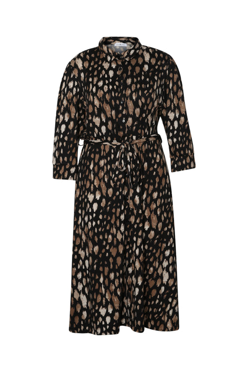 Robe chemise imprimé animal-Paprika-9