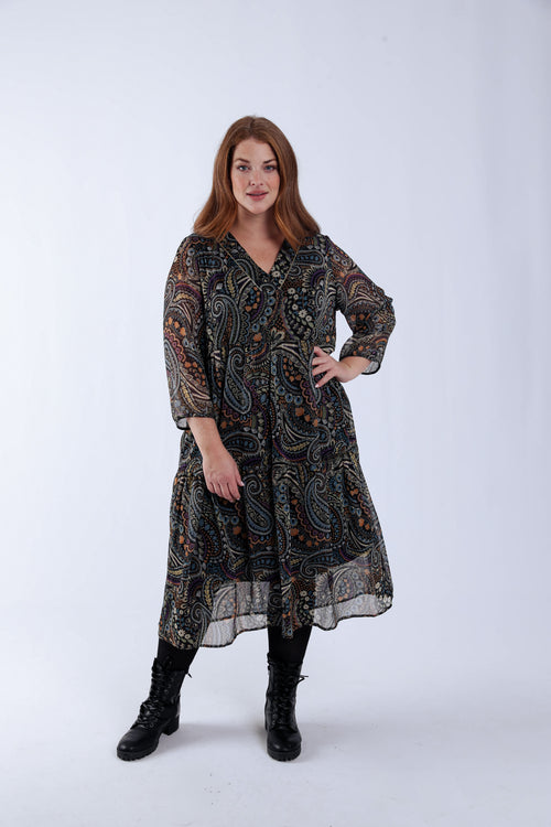 Robe imprimé cachemire-Paprika-1