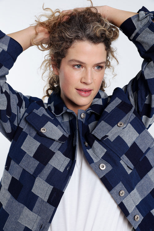 Veste en jeans dessin patch-Paprika-4