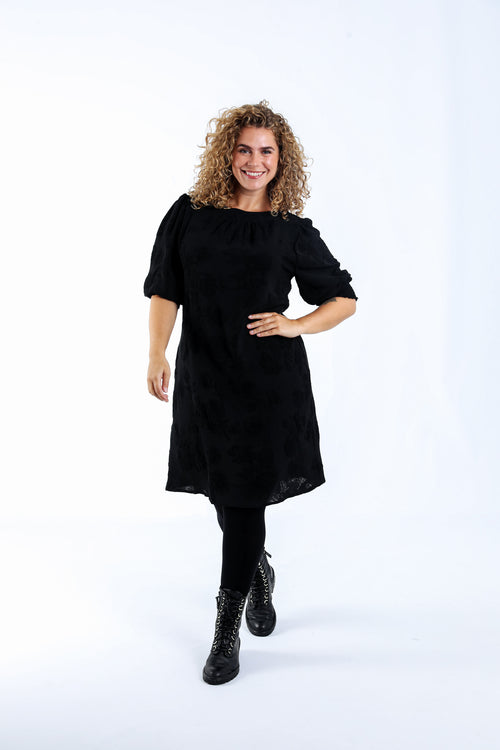 Robe courte unie avec motif en relief-Paprika-7