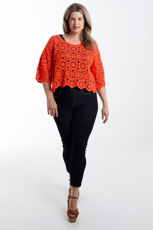 Pull en crochet uni-Paprika-9