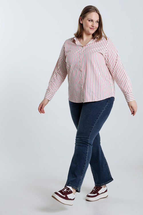 Chemise en coton rayée-Paprika-9