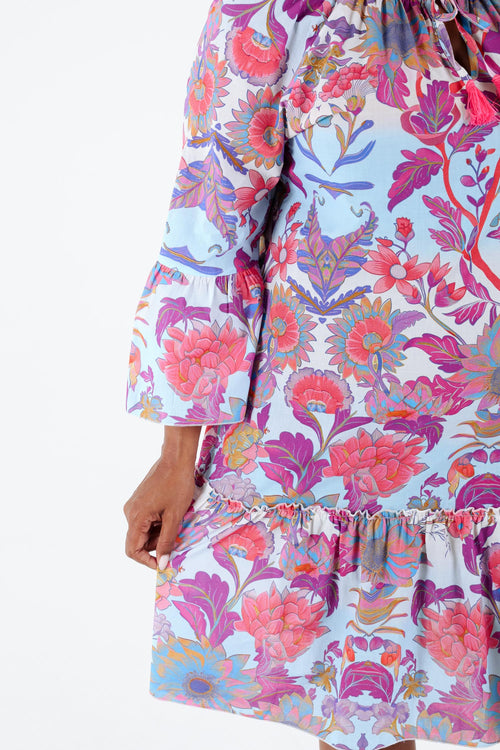 Robe tunique en coton imprimé floral-Paprika-6