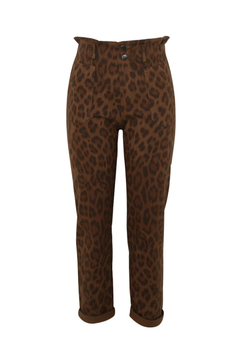 Pantalon en coton imprimé peau de bête-Paprika-10
