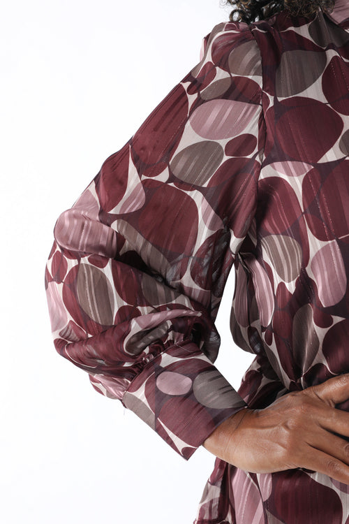 Blouse imprimé ronds avec foil-Paprika-4