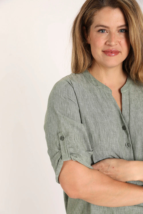 Blouse unie chinée-Paprika-1