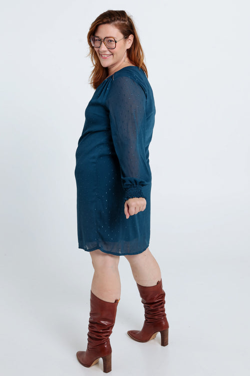 Robe en voile avec plumetis-Paprika-2