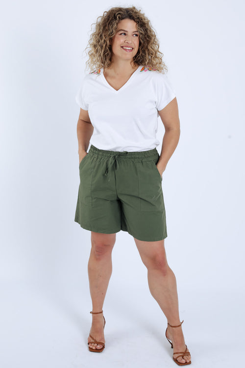 T-shirt en coton uni avec mandala en perles-Paprika-9