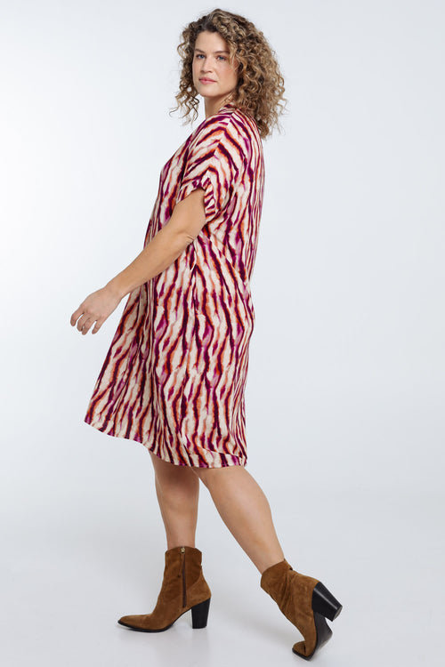 Robe en viscose imprimé ethnique-Paprika-9