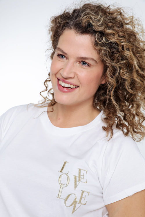 T-shirt en coton brodé Love-Paprika-5