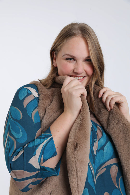 Veste en fausse fourrure-Paprika-1