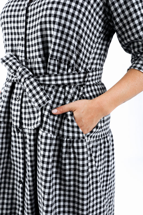 Robe longue imprimé vichy-Paprika-5