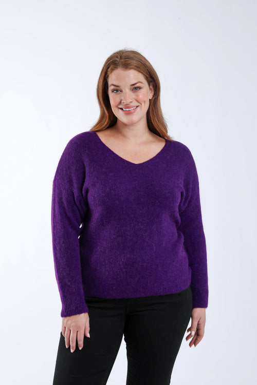 Pull avec alpaga uni-Paprika-1