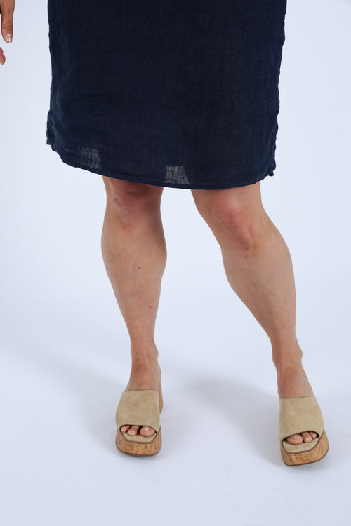 Robe tunique en lin unie-Paprika-6