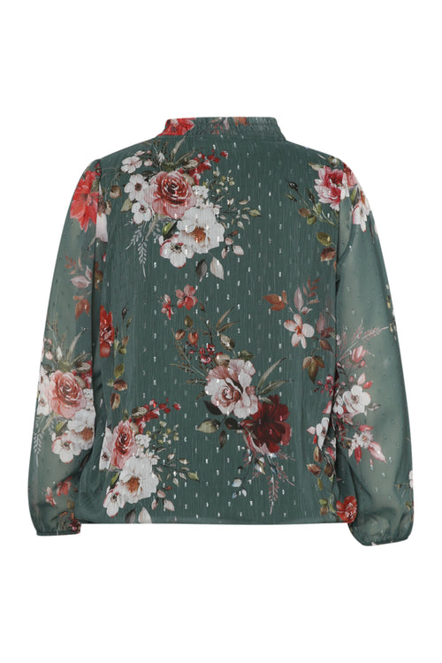 Blouse plumetis imprimé fleurs-Paprika-9