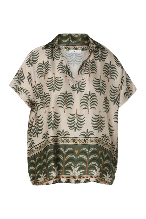 Blouse en viscose imprimé palmier-Paprika-10